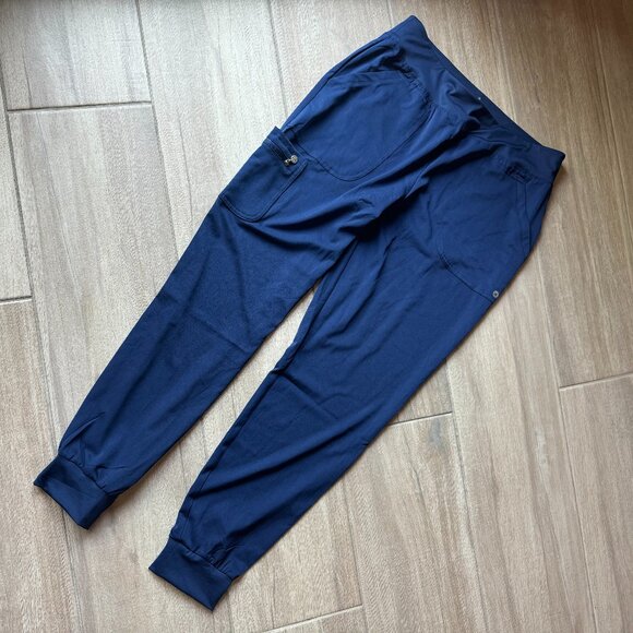 Navy Tapered Leg Scrub Pants – Beyond Scrubs – Women’s Tall Large - Picture 1 of 9